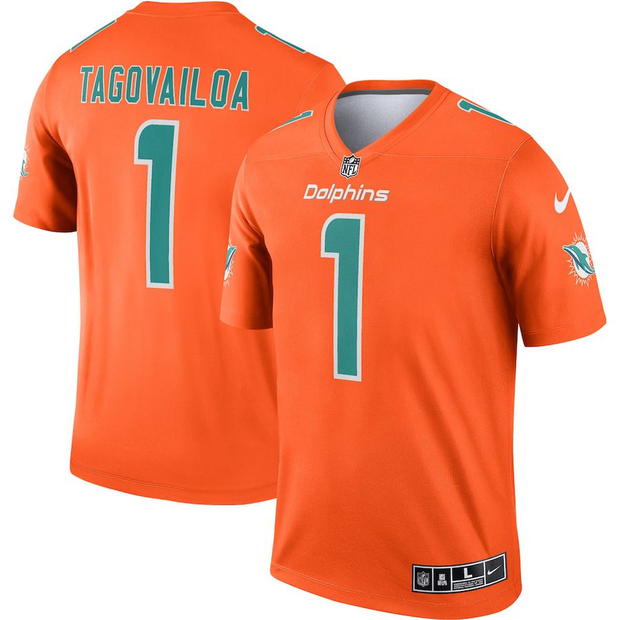Men Miami Dolphins #1 Tua Tagovailoa Nike Orange Inverted Legend NFL Jersey
